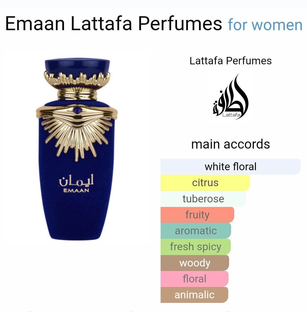 Emaan For Men And Women EDP - 100ML (3.4Oz) By Lattafa Perfumes